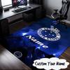 Custom Name Blue Stars Cruzeiro Football Rug for Living Room, Game Rooms, Office, Bedroom, Floor Mat Playful Design, Fan Gifts Christmas Decor