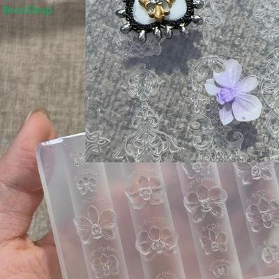 3D Silikon Nagelkunstform Relief Phalaenopsis Design DIY Maniküre Transparente Schablone