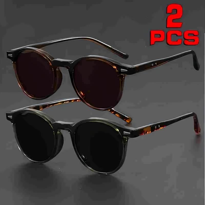2 Pairs of Small Round Sunglasses Women Cute Skinny Eyewear Men Vintage Sunglasses