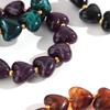 Vintage Multicolor Resin Heart Beaded Chain Bracelets for Women New Trendy Acrylic Elastic Bracelet Valentine's Day Jewelry Gift