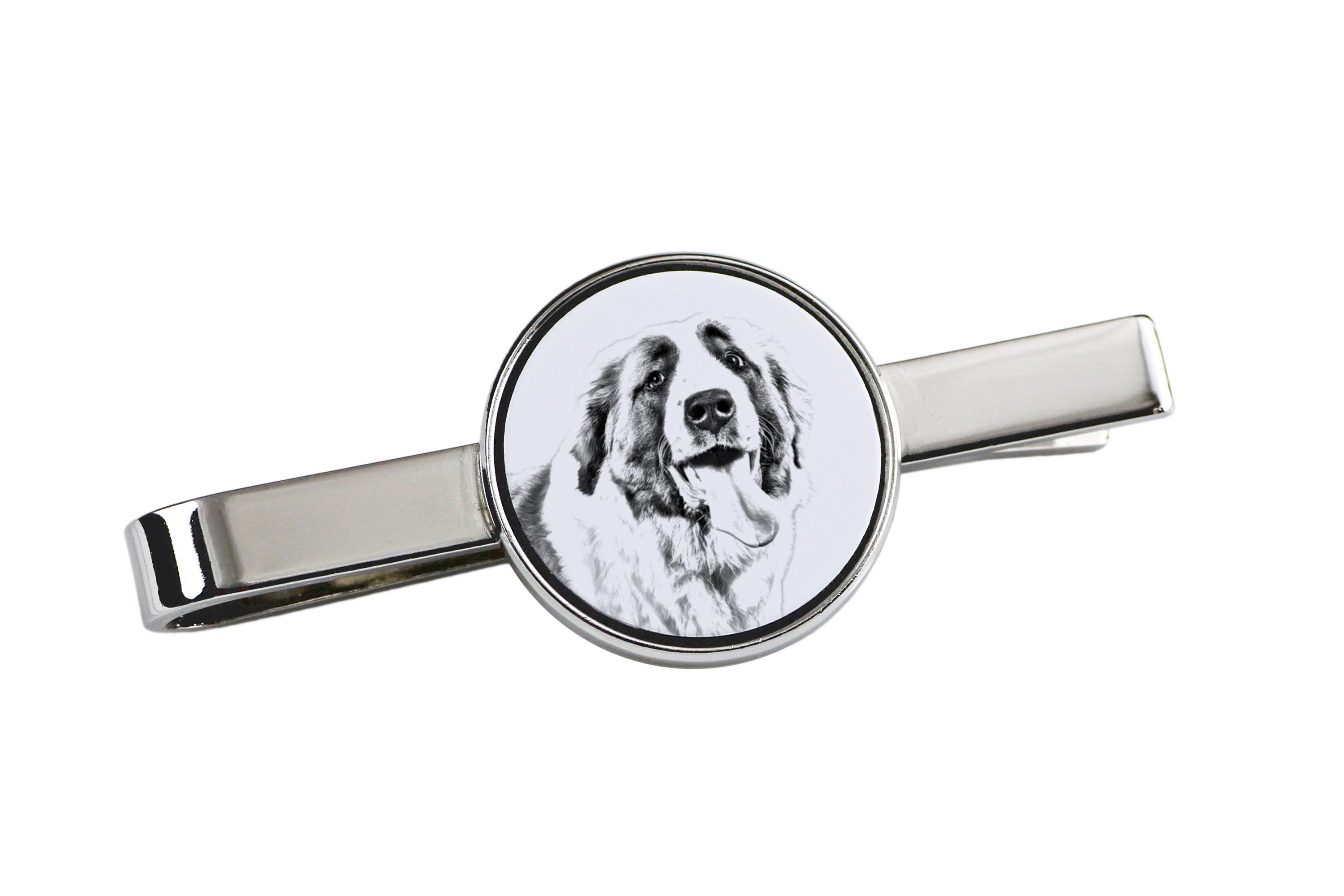 

St. Bernard, Saint Bernard, Alpine Mastiff, Bernhardiner - tie clip with a dog, personalized tie clip, a unique gift for a man from the Art-Dog brand