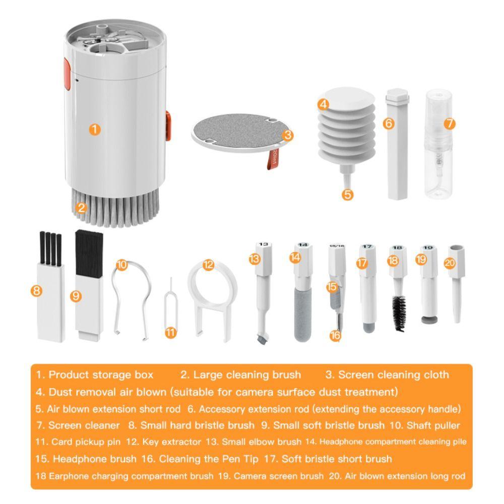 Cleaning Kits PC Cleaners 20 In 1 Keyboard Cleaner Kit Portable Computer Cleaning Brush  Earphones