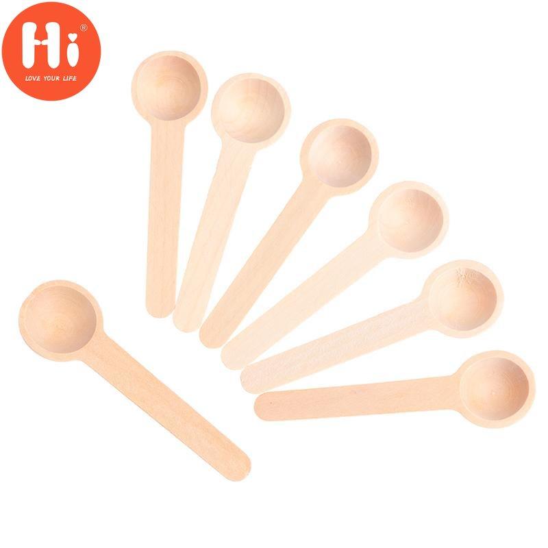 Hi 50Pcs Handmade Small Wooden Spoon Mini Wooden Spoon Coffee Spoon