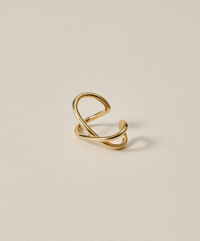 Novice Tokyo Lower Cross Line Ear Cuff / Gold