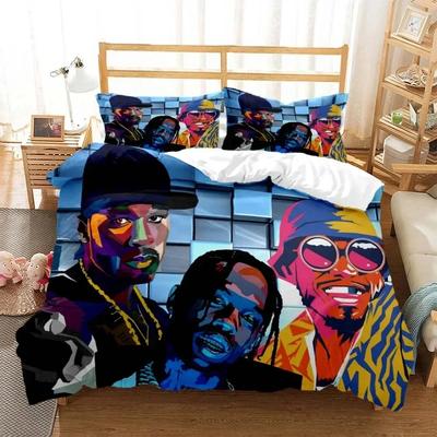 Hip Hop Rapper Bedding Set Printed With Pillowcase Duvet Cover Soft Queen King Size Bedclothes Home Personal Style