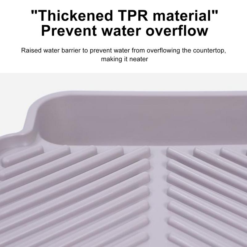 Sink Splash Guard Slip-proof Sink Faucet Mats Kitchen Sink Protector Instant Drying Mat In Gray Water Faucet Drip Tray For
