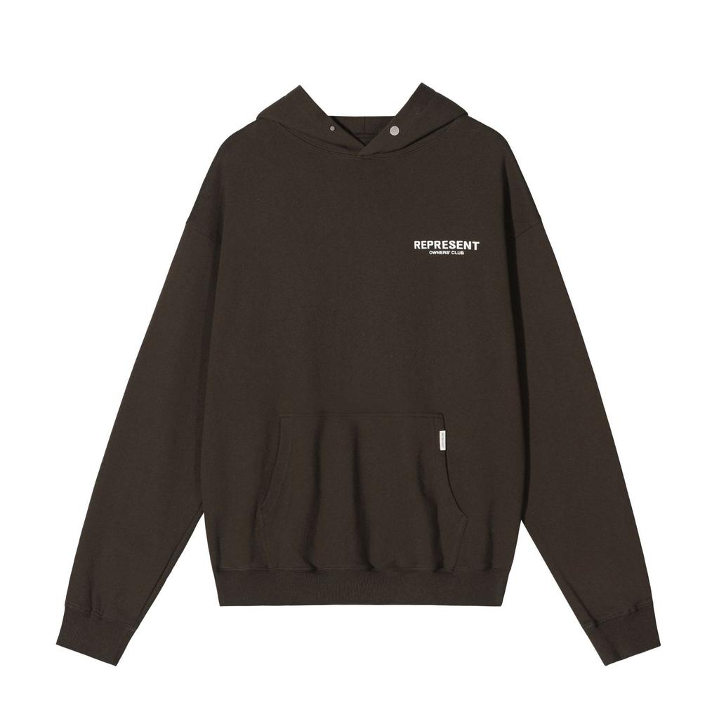 REPRESENT Minimalist Slogan Logo Printed Hooded Sweater High Street Niche Cotton 420g Terry