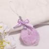 Colorful Ribbon Bowknot Keychain Charm Fun and Playful Furry Ball Pendant Keyrings Accessory Bags Hangings Decoration