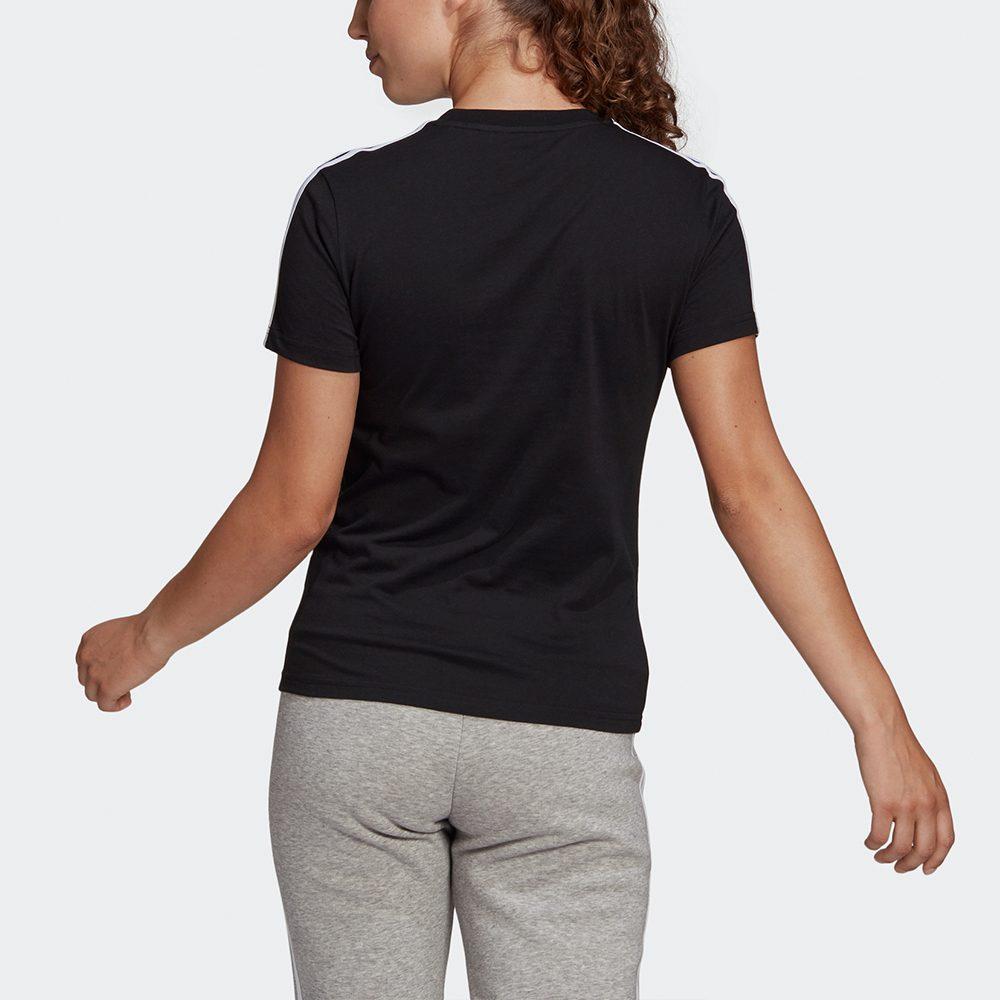adidas Women's Essentials Slim 3-Stripes Tee Black GL0784