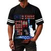 Men's Casual V Neck Short Sleeve Sports Shirt with Graphic Print Independent Day Themed Lightweight Athletic Tee for Outdoor and Everyday Wear