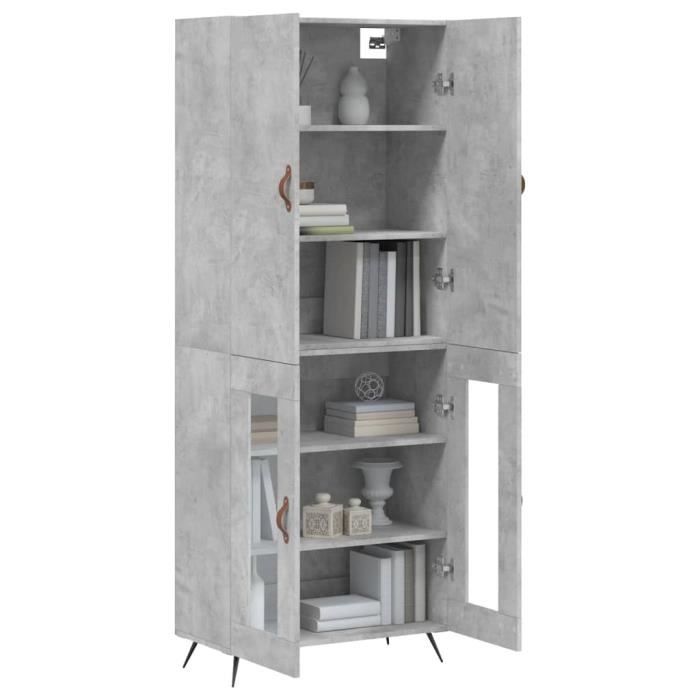 VidaXL Highboard Concrete Grey 69.5x34x180 Cm Engineered Wood 3195711