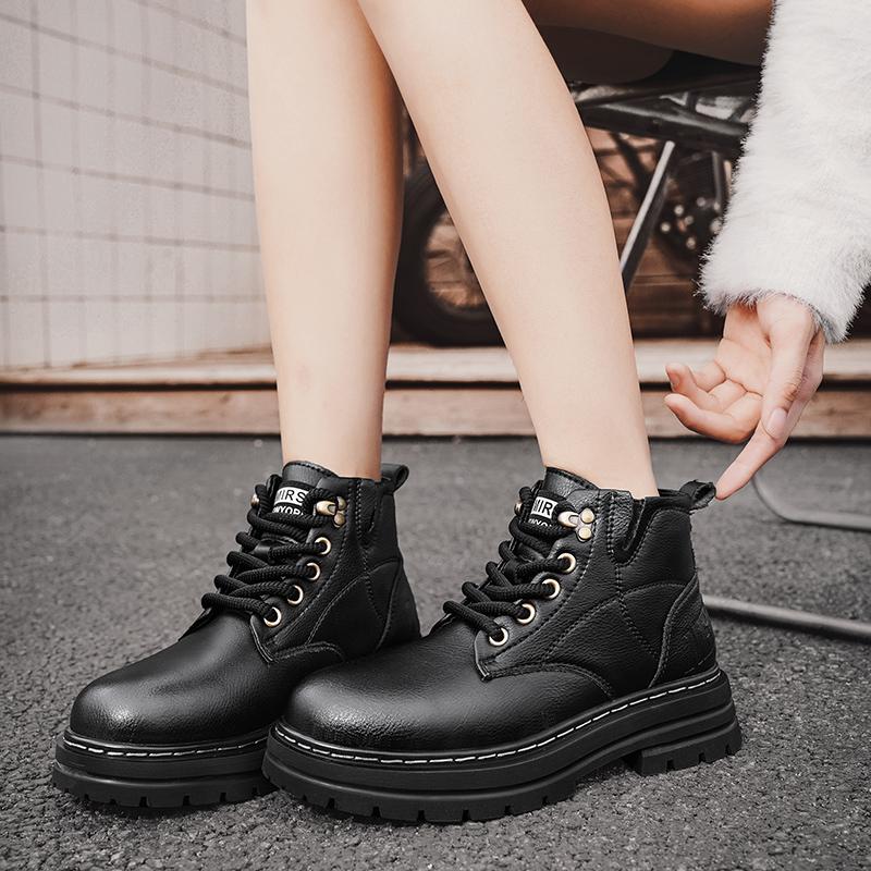 Fashion Lace-Up Mens High Top Sneakers Leather Men New Arrival Winter Boots All-match Men's Fashion Motorcycle Boots Men Casual Shoes