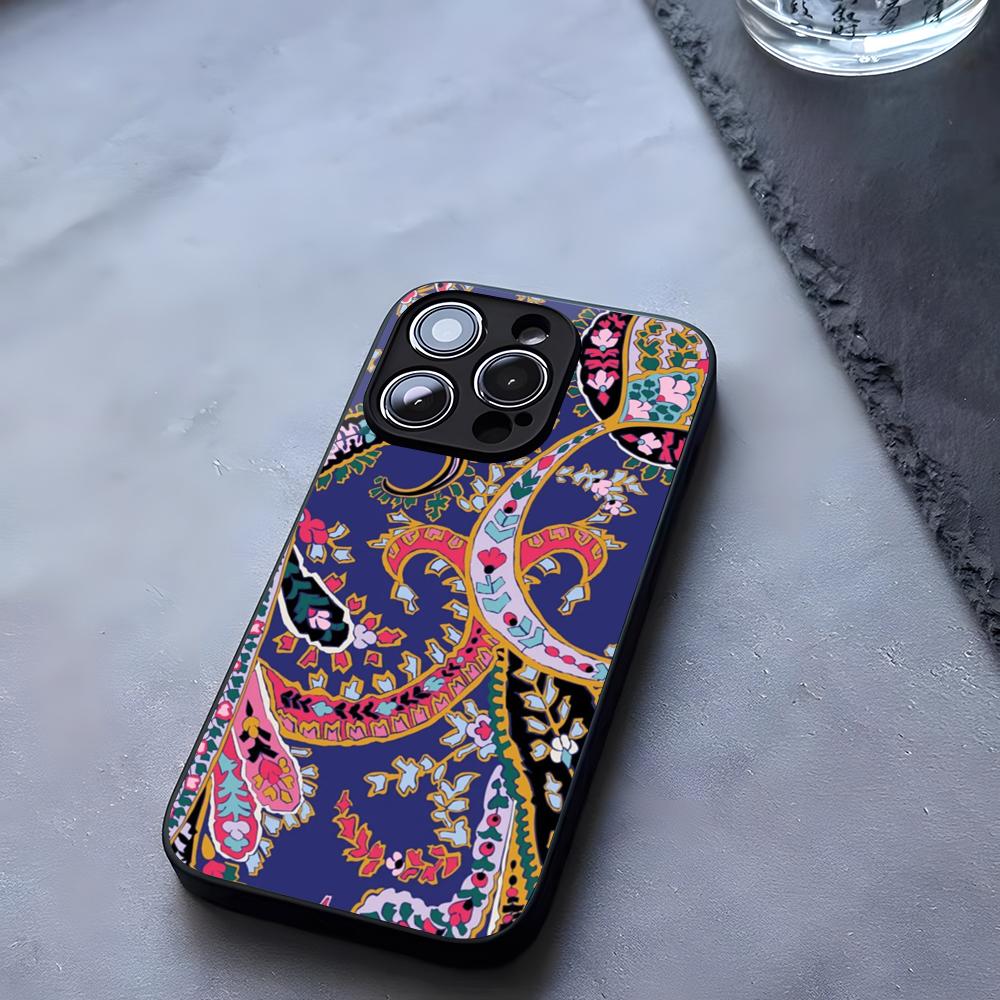Cashew Flower Vera Bradley Phone Case Tempered Glass For IPhone 17 13 14 16 12 15 11 Pro Max Plus Mini X XR SE2020 Coque