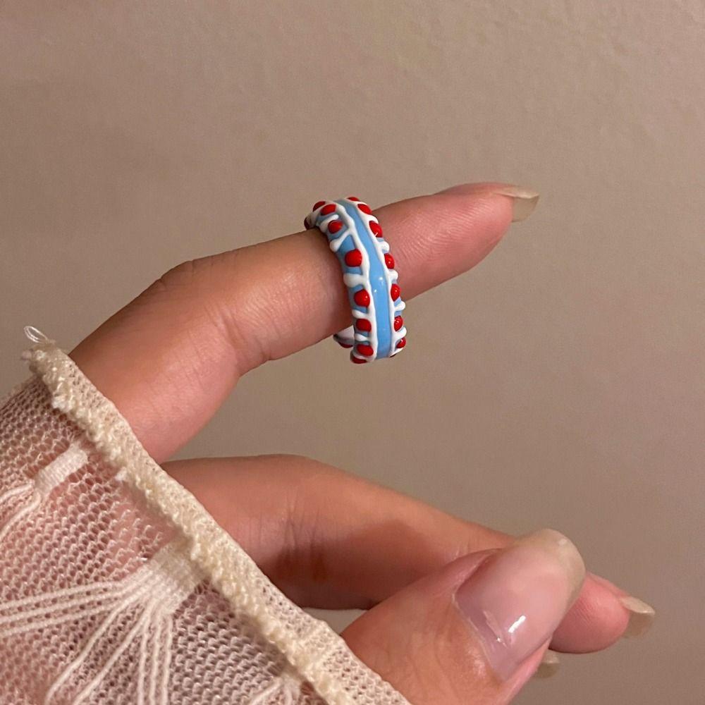 Dopamin-Glasur Ring Einzigartiger Herzring Süßigkeitenfarbe Öffnungs Fingerring Valentinstagsgeschenk