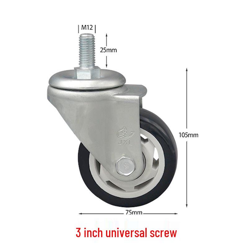 Universal Medium Duty Casters with Brake – 3, 4, 5 Inch Wheels for Equipment & Tool Carts