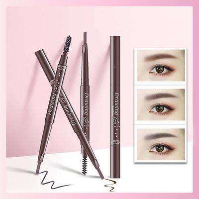 Trojuholníková obojstranná ceruzka na obočie automatické otáčanie prírodná trojrozmerná vodotesná a odolná proti potu dlhotrvajúci make-up študentské ženy make-up