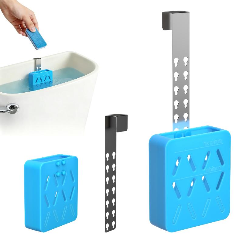 1 Set Toilet Tank Bleaching Tablet Bracket Toilet Tank Cleaning Tablet Holder Hanging Toilets Bowl Cleaner Case Silicone Rack
