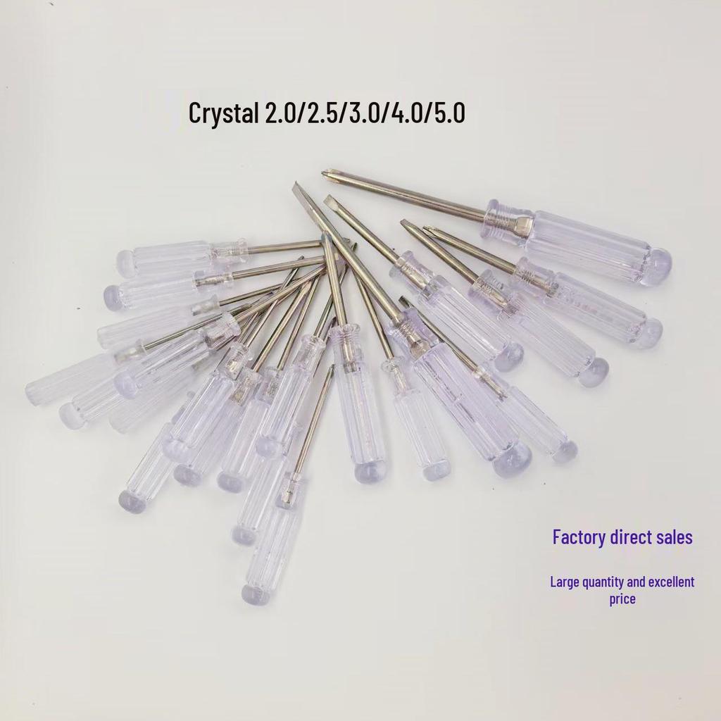 Phillips & Flathead Crystal Screwdriver Set - Transparent Handle, Variety of Lengths