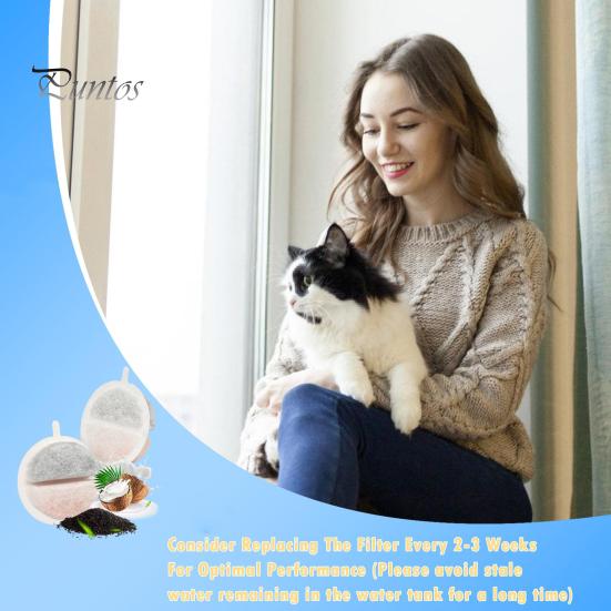 

8/16 шт. Замінний фільтр для котячого фонтану, система фільтрації з активованим вугіллям із набором губок для автоматичного диспенсера води для домашніх тварин 8pcs