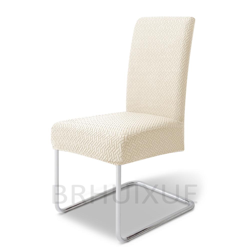 

New Solid Color Jacquard Chair Cover Elastic Dining Chair Cover Detachable Furniture Protector for Restaurant Wedding Hotel