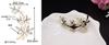 Pearl Flower Stylish Zircon Pearl Leaf Corsage Flower Chest For Entrance Gifts for Comes with Gift Case Brooch, Decoration, Graduations, Ceremonies,