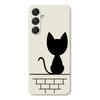 For Samsung Galaxy A16 5G/4G Case Black Cat on the Wall Pattern Printing Straight Edge TPU Phone Back Cover