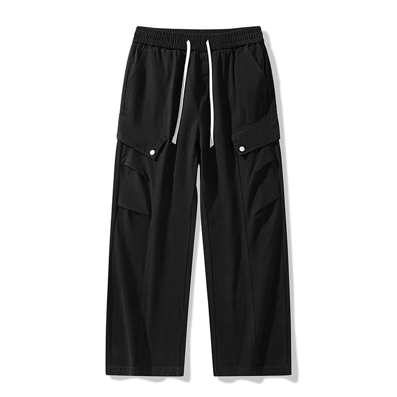 Neue Frühjahrs- und Herbst-Arbeitshosen für Herren Schwere Baumwolle Gerade Hosen für Teenager Mehrere Taschen Lockere Freizeithosen