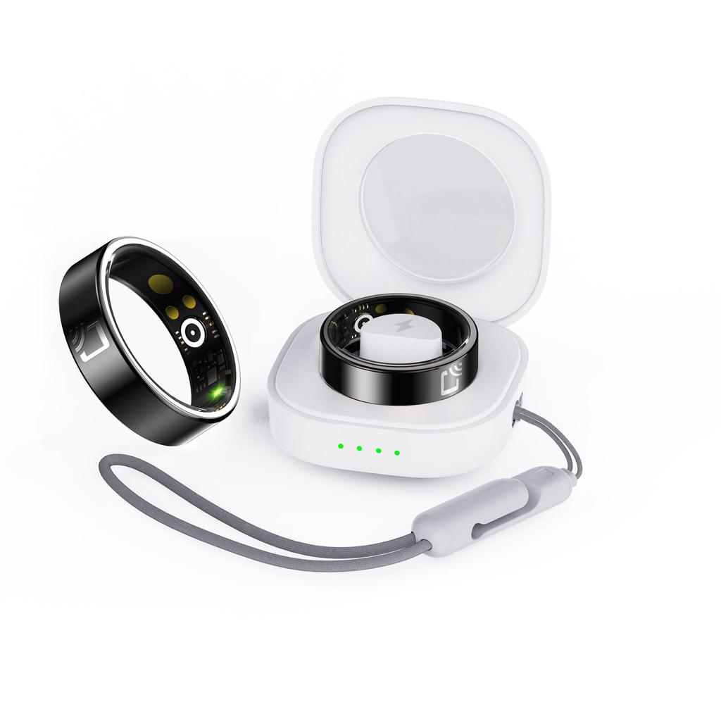 Inteligentny Pierścionek Ceramiczny NFC SmartHealth: Tętno, Poziom tlenu we krwi, Monitor snu, Wodoodporność IP68.