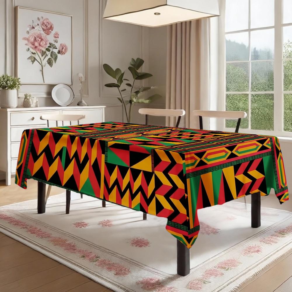 African Print Rectangle Table Cloth for Table Decor Holiday Party Waterproof Reusable Tablecloth for Tables Kitchen Dining