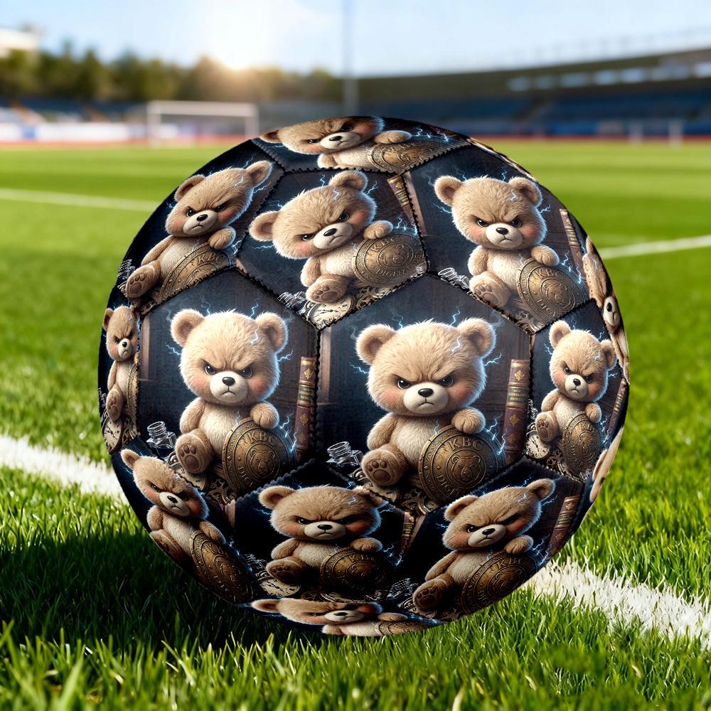 1pc Teddy Bear Power Size 5 Soccer Ball Professional Match Training Football Indoor &Outdoor Sports Ball Training Ball Lightweight Durable y42