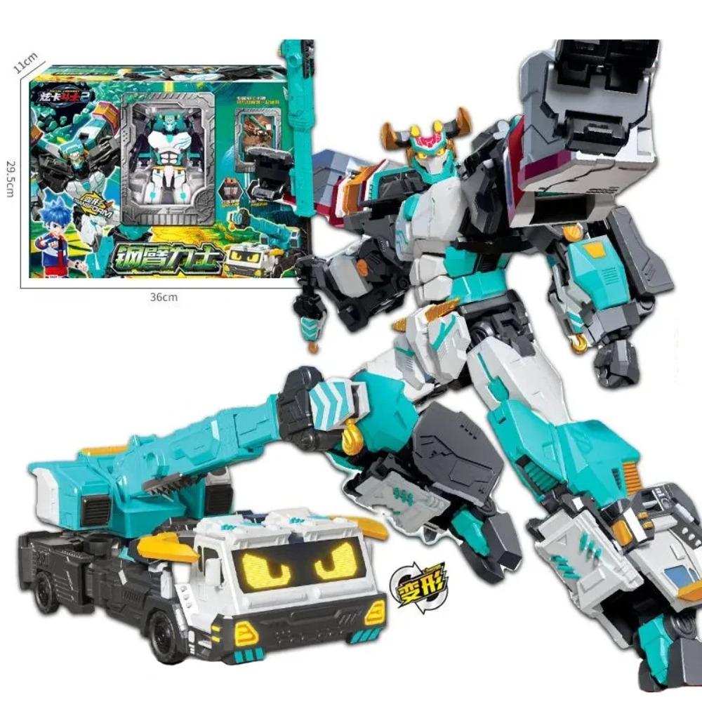 Metal Cardbot Season 2 Blue Cop S Transforming Robot To Car Action Figures with Card Transformation Car Musclehyde Model Toys