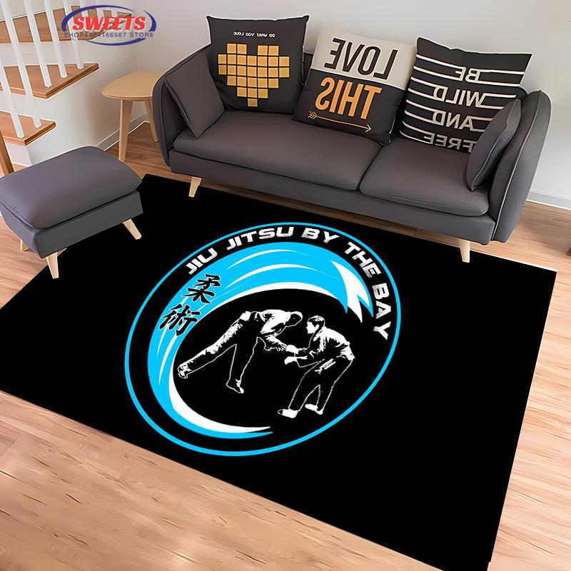 Jiu-Jitsu Warrior Japanese Bjj Gi & Black Belt Mma Rug,Carpet for Living Room Bedroom Sofa Doormat Decor Non-slip Floor Mat Gift
