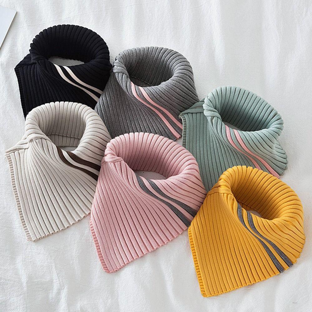 Fashion Winter Knitted Fake Collar Warm Detachable Scarf Windproof Soft Neck Warmer Men Women