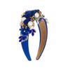 Pearl Embroidered Flowers Pearl Headbands Embroidery Trendy Rhinestones Hairband  Women
