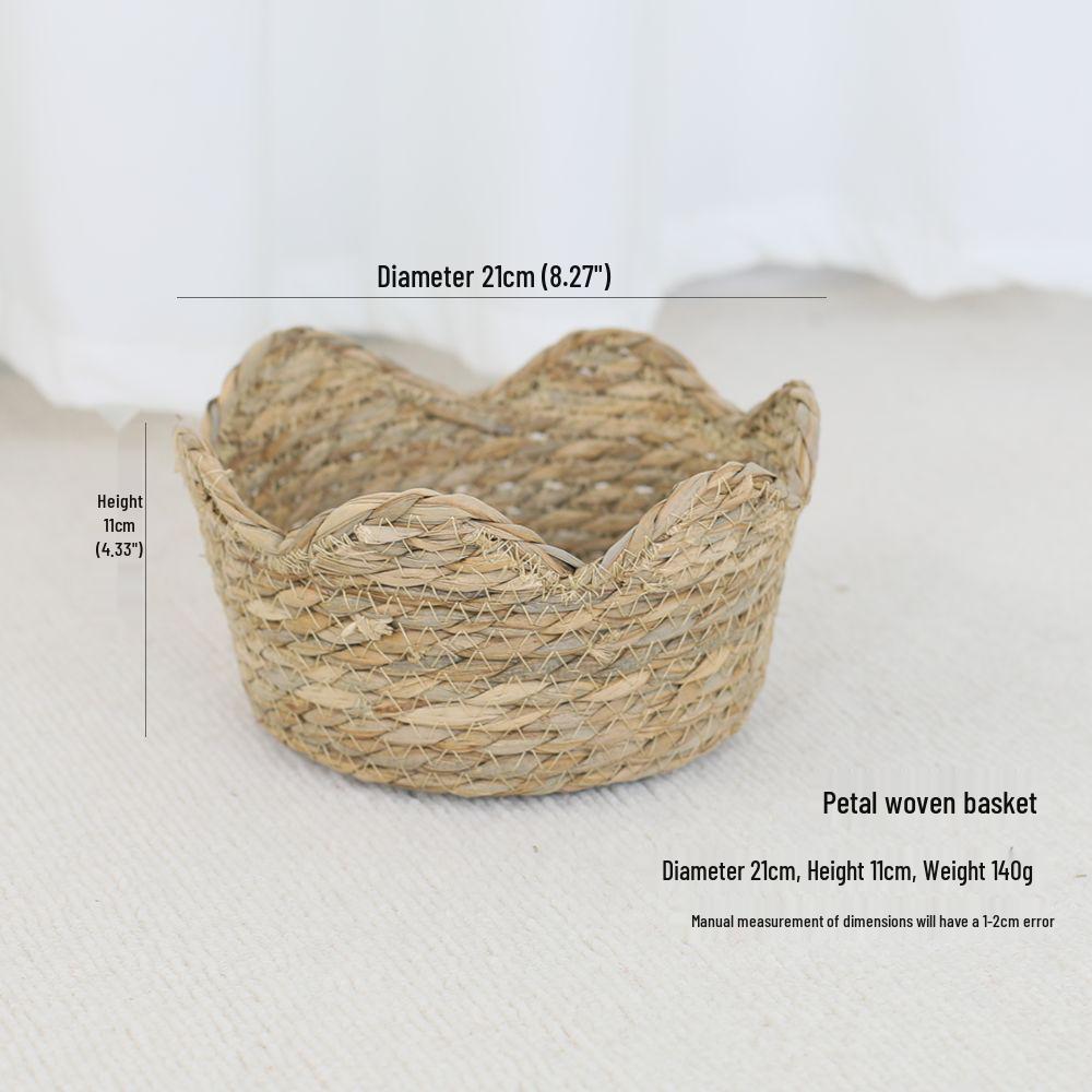 Natural Woven Straw Hanging Flower Pot Basket - Garden and Tea Room Storage Container