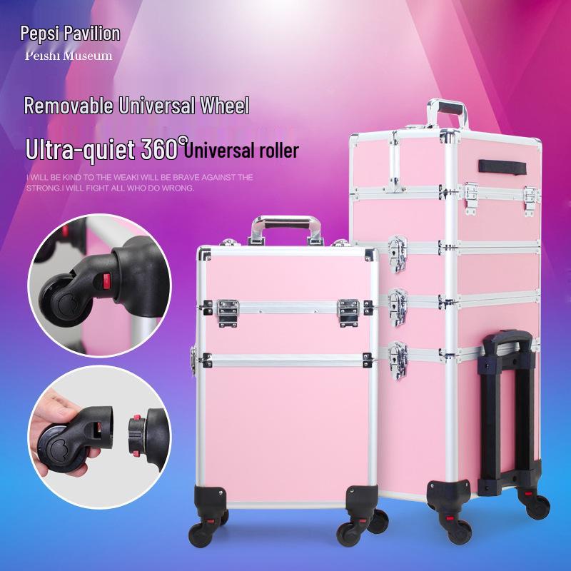Multi-Layer Detachable Drawbar Makeup Case for Tattoo & Nail Art