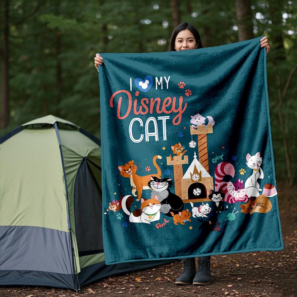 1pc, Disney Aristocats Blanket Soft Throw for Room Decor, Perfect Gift for Family and Friend, Living Room, Travel, Camping