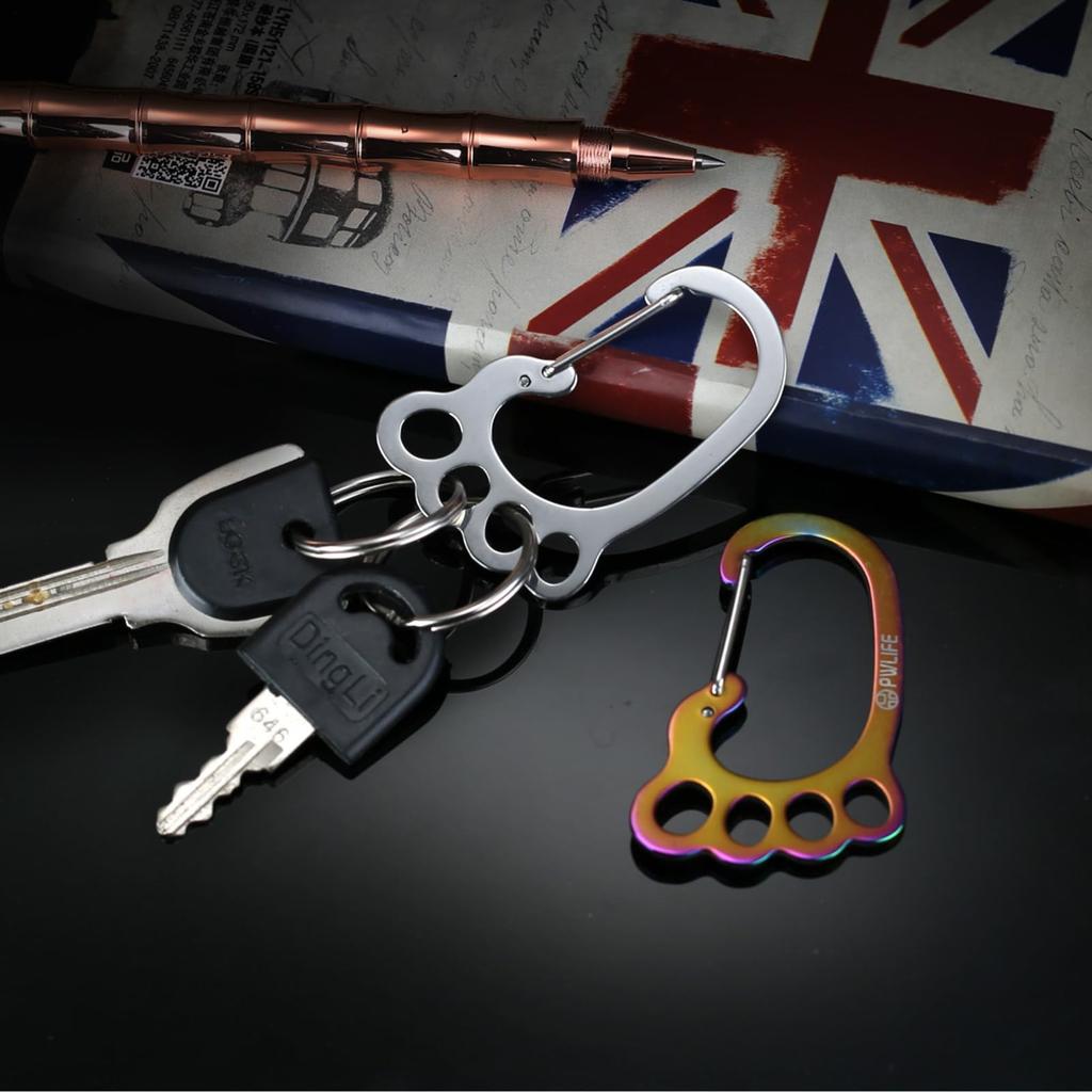 Stainless Steel Key Chain, Keychain Quick Release, Stainless Steel Keychain Carabiner with Multiple Rings