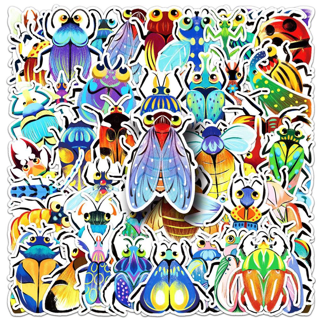 51 Colorful Cartoon Insect & Animal Stickers - Creative Waterproof Decoration for Planners