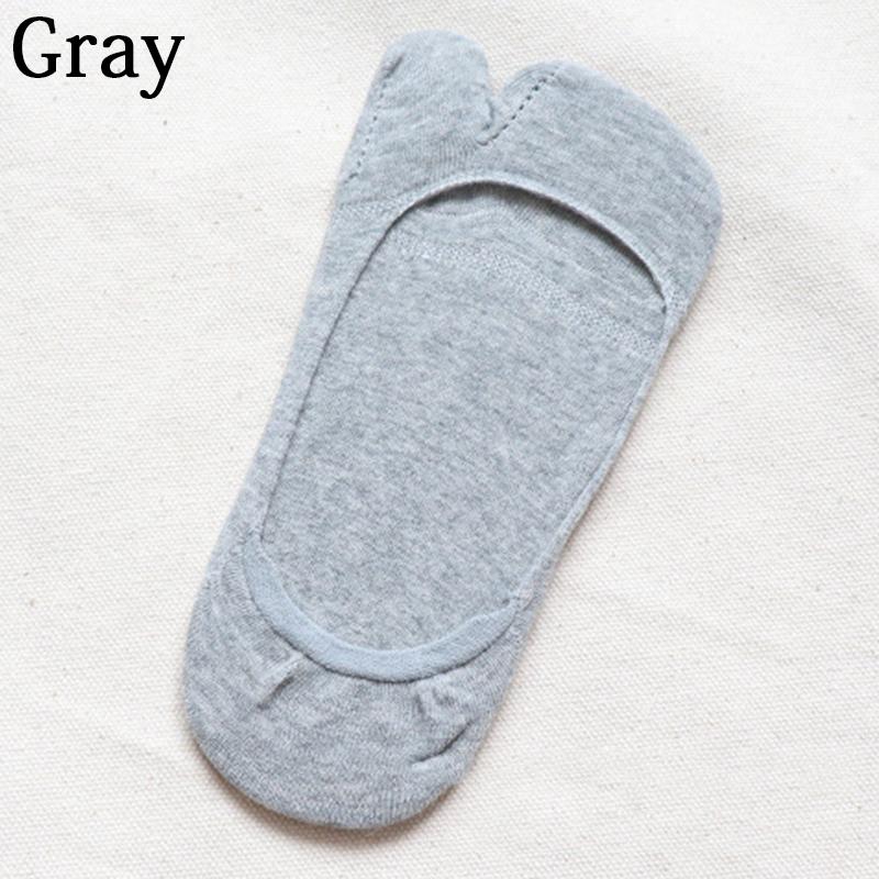 Summer Thin Non-slip Invisible Low Cut Boat Sock for Women Two Finger Socks Solid Breathable Cotton Tabi Socks Comfortable