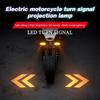 2PCS LED Turn Signal with Arrow Projection 27 Mode Universal Motorcycle Modification IPX6 Waterproof ABS PC Amber Yellow Light
