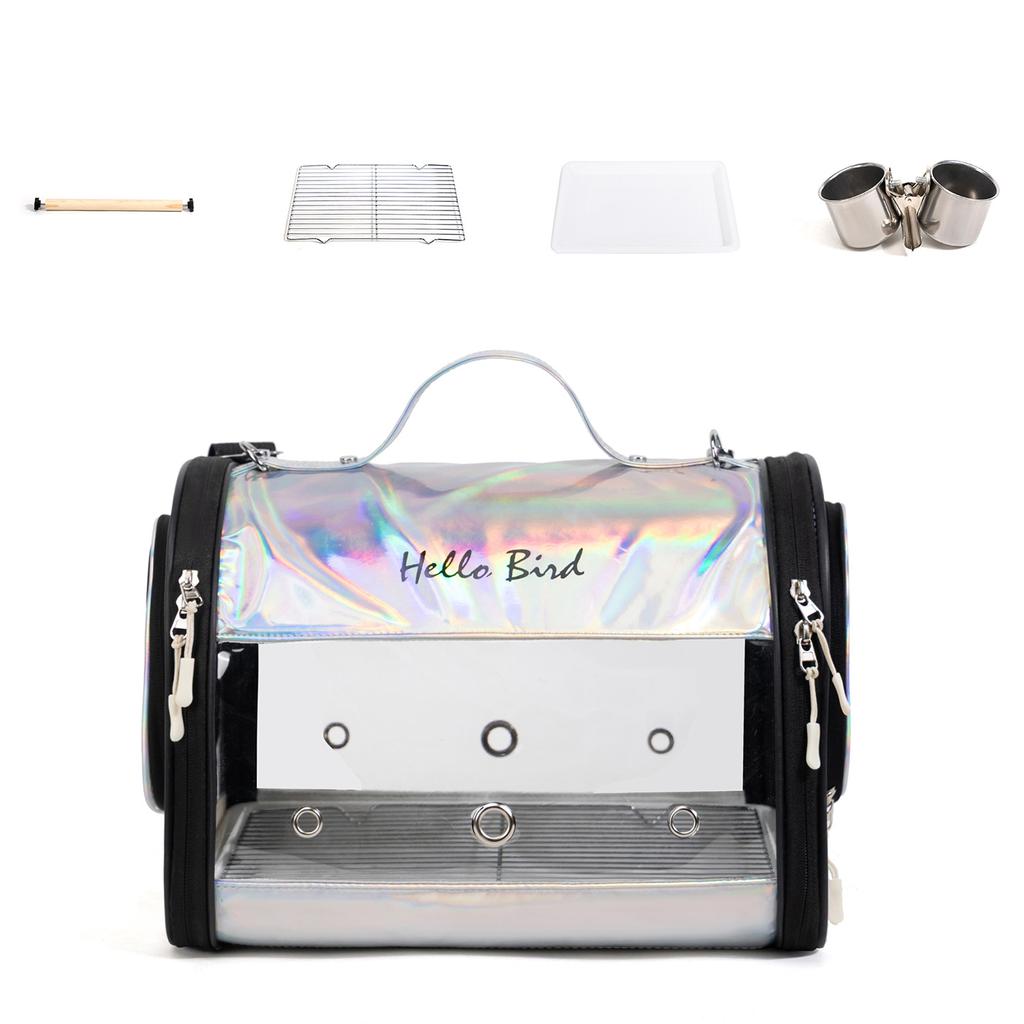 Transparent Bird Carrier Bag for Sun Conure Cockatiel Parakeet Portable Crossbody Shoulder Handbag for Small Pets