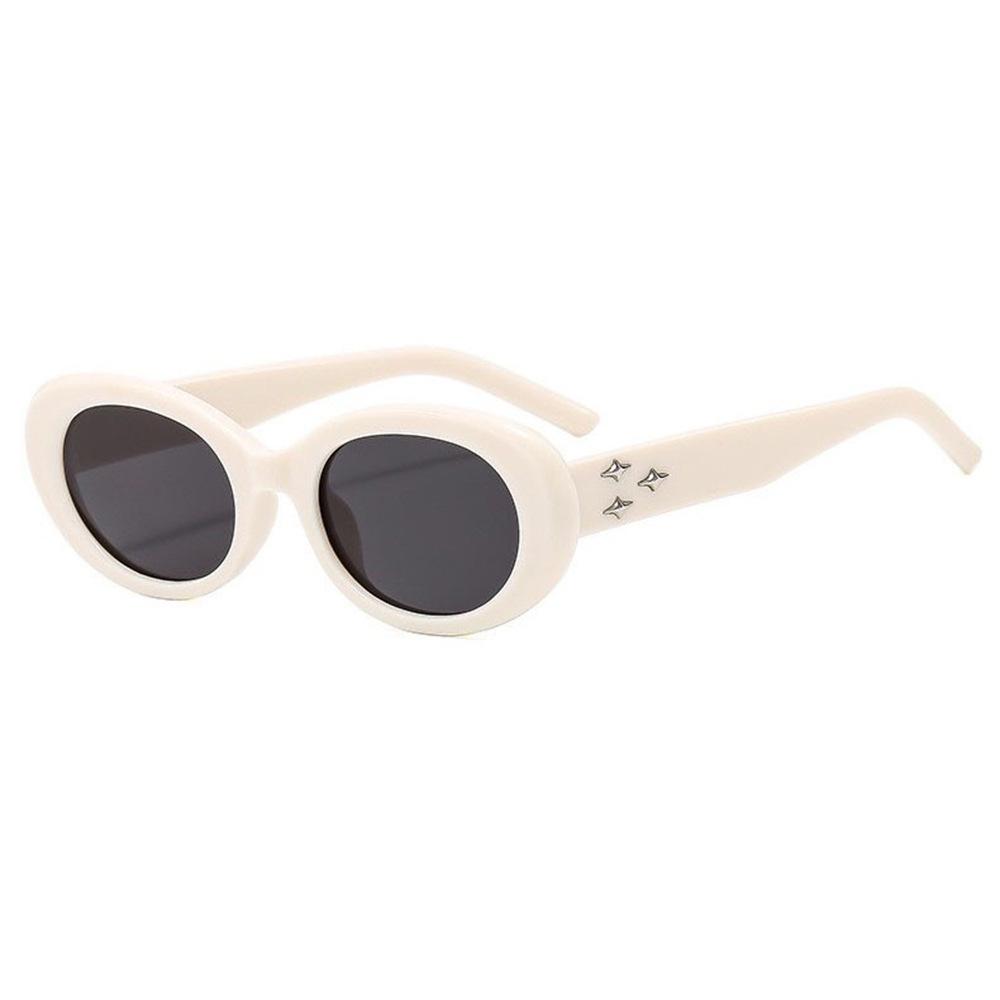 Three Stars Oval Sunglasses Women'S Insgm Anti-Ultraviolet Sunglasses Women'S Polarized Sunshade Ins Wind Uv400