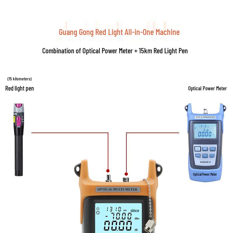 Qishao High-Precision Fiber Optic Power Meter with 15km VFL