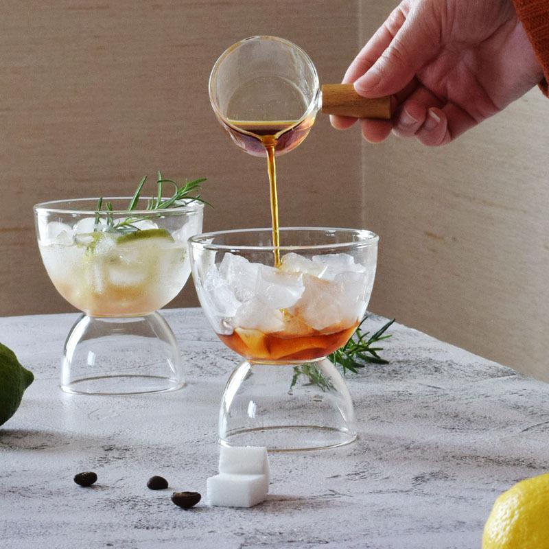 2025 Creative Dessert Ice Cream Standing Cup Glass Cold Drink Cup Cocktail Glass Fruit Juice Jelly Cup