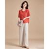 EST+II Summer Embroidered Shirt & Wide-Leg Pants Set