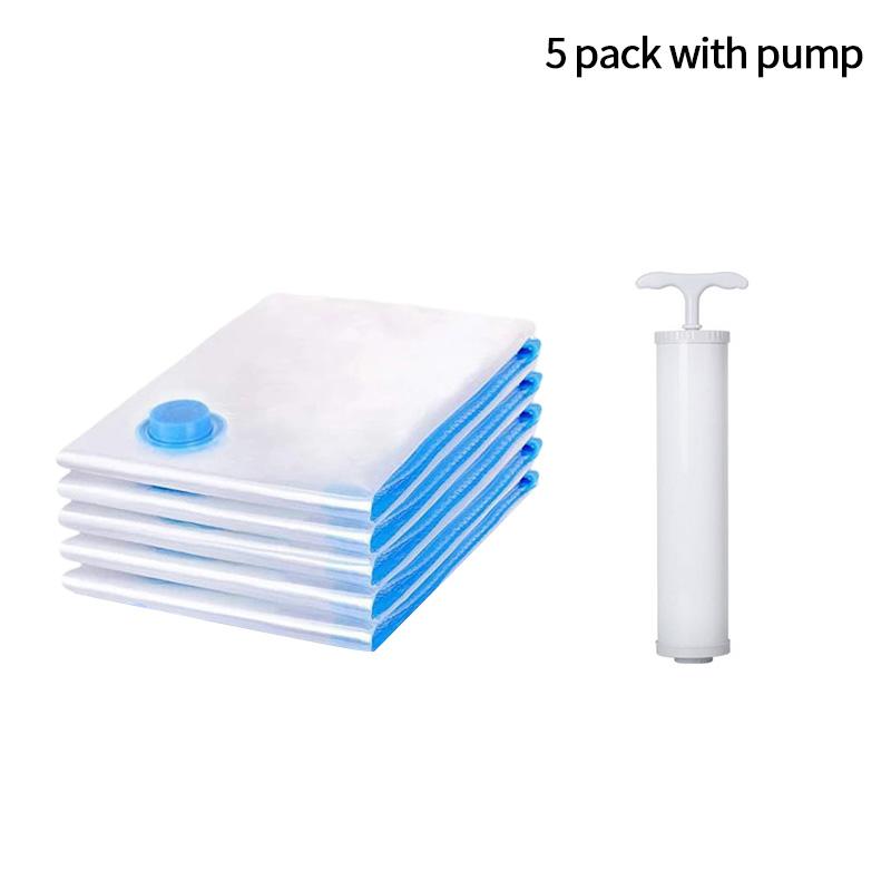 1/3/5pcs Vacuum Storage Bags Seal Bag with Valve Vacuum Space Saving Clothes Organizer Wardrobe Pillow Bedding Blanket Storage