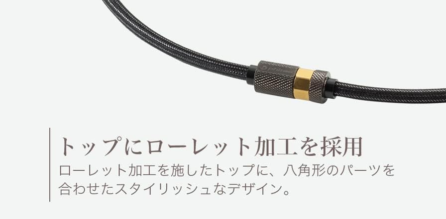 phiten Necklace RAKUWA Magnetic Neck Knurled 50cm shoulder relief blood Silver/Black [Stiff shoulders] [Stiff neck] [Stiffness improvement] [Stiffness