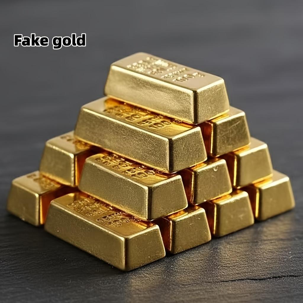 50/100pcs Ultra-Realistic Mini Gold Bars Simulated Gold Ingots Model Sets DIY Ornament Accessories Solid Material
