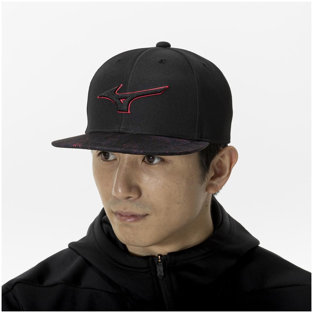 

Mizuno Flat Size Black Baseball/Softball Cap, F, чёрный